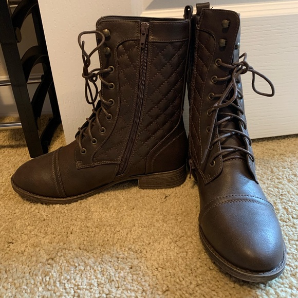 Brown Combat Boots - Picture 3 of 5